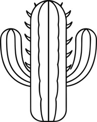 cactus outline vector illustration line art coloring book page