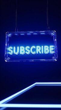 Animated streaming overlay glowing &ldquo;subscribe&rdquo; sign &ldquo;on air&rdquo; neon lights ideal content creators using OBS Streamlabs software