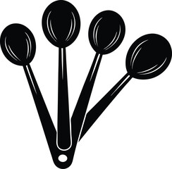 measuring spoons on white background