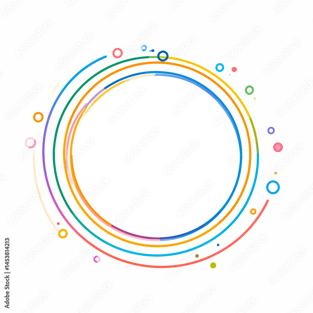Poster abstract colorful circle design with decorative dots for creative projects and presentations