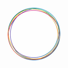 Abstract colorful circles overlapping on white background creating a vibrant design element for creative projects and presentations