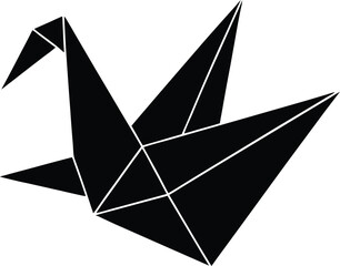 origami paper crane on white background  .eps