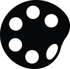 paint palette with mixed colors on white 