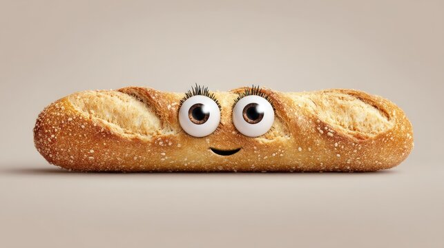 Adorable Cartoon Bread: A Delightful Bakery Character