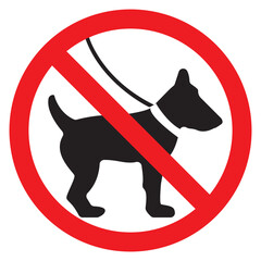 No entry with dogs  sign isolated on white background, vector icon