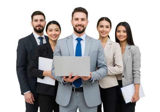 Confident business team isolated on transparent background PNG