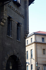 Facade of a building in the old town of Bilbao