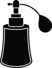 perfume bottle with atomizer on white background   