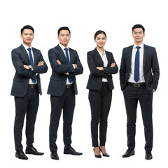 Confident business team isolated on transparent background PNG