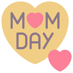Mother's Day Heart Vector Icon, Flat Style Isolated Vector Icon.