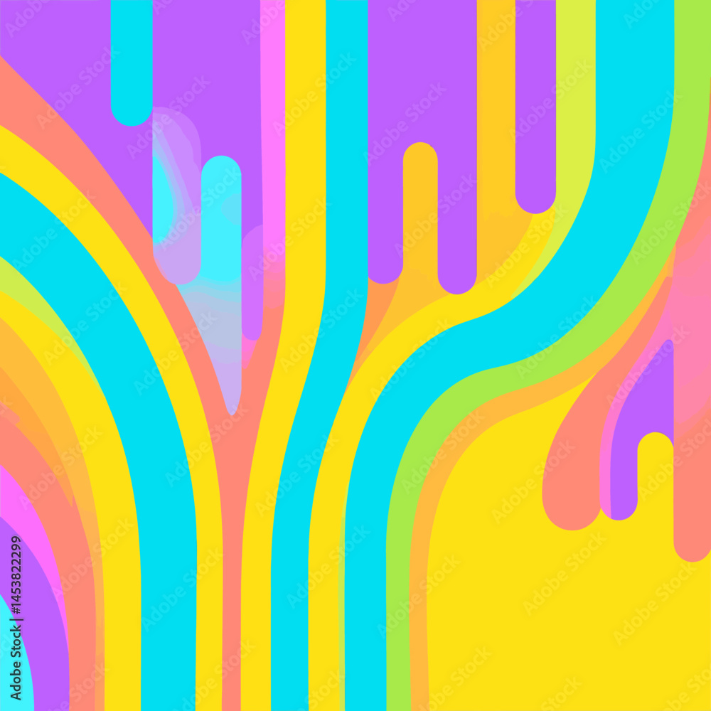 Aufkleber vibrant abstract design featuring colorful stripes and rounded shapes for modern backgrounds and pla