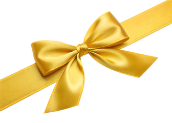 Elegant gold ribbon and bow on black background for festive occasions