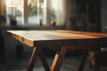 Reclaimed wood table with metal legs.