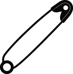 safety pin on white background 