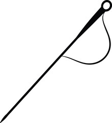 sewing needle with thread on white background  