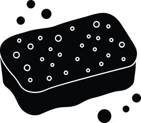 sponge with bubbles on white background