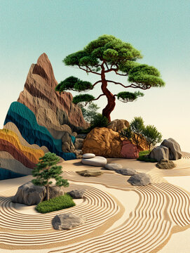 Peaceful Japanese Garden Art