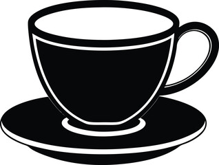 tea cup with saucer on white background  .eps