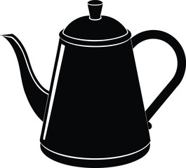 tea kettle with spout on white background.eps