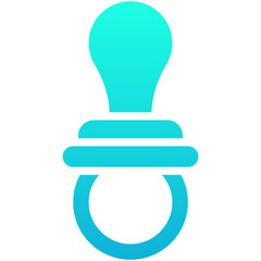 Pacifier Vector Icon, Silhouette Gradient Style Isolated Vector Icon.