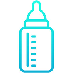 Baby Feeder Bottle Vector Icon, Lineal Gradient Style Isolated Vector Icon. 