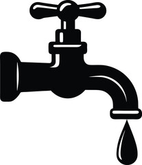 water faucet dripping on white background  