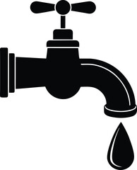 water faucet dripping on white background  .eps