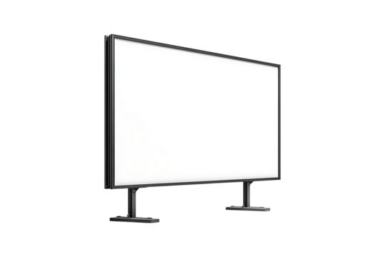 Empty advertising billboard frame isolated on transparent background