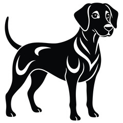 labrador retriever dog breed black silhouette logo set, Dog silhouettes, Labrador Retriever Dog collection silhouette black vector on white background, Barking dog silhouette for versatile projects.