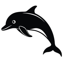 Print a silhouette dolphin black and white logo vector clip art, Dolphin Silhouette Bundle Set in Various Poses, Dolphin in a jump Silhouette, Jumping dolphins, dolfin silhouette vector art illustrati