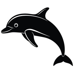 Print a silhouette dolphin black and white logo vector clip art, Dolphin Silhouette Bundle Set in Various Poses, Dolphin in a jump Silhouette, Jumping dolphins, dolfin silhouette vector art illustrati
