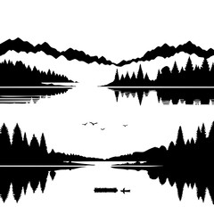 Serene Lake and Mountain Landscape: A Peaceful Nature Scene
