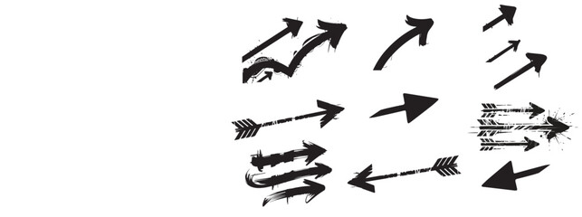A set of various hand-drawn arrows in different styles and directions.