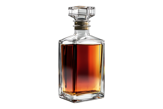 Flask with liquid isolated on transparent background.