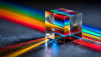 Fototapeta premium Prism Refraction Creating Colorful Spectrum