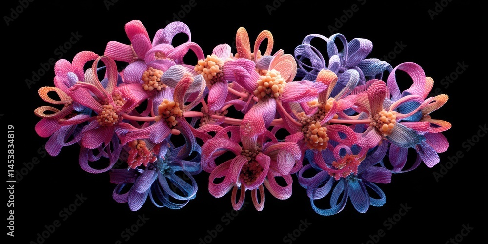 Poster exploring vibrant folded polypeptide structures in a scientific