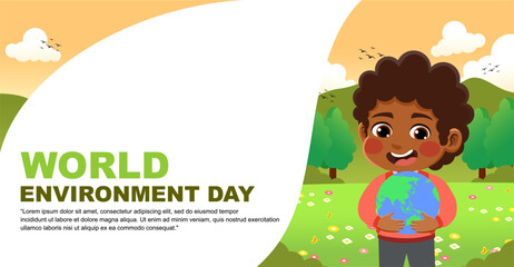world environment day design. design with children's theme. suitable for introducing children to protecting the earth