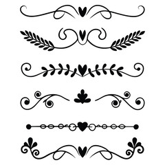 A set of eight minimalist decorative black line