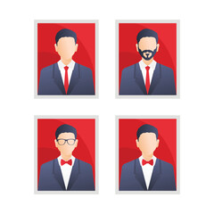 profile photo of a man wearing a suit and a red background