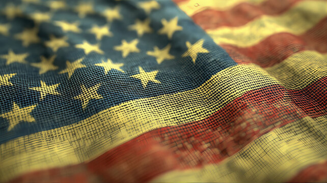 Waving American flag freedom symbol. American flag, also known as the Stars and Stripes. DNational flag of the United States and is a symbol of freedom, liberty, and justice, patriotism 
