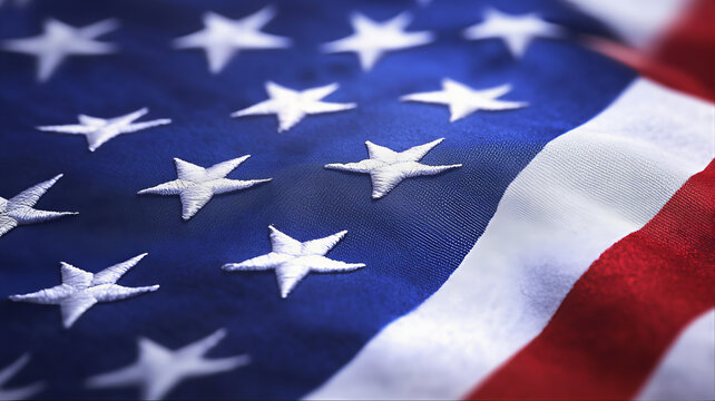 Waving American flag freedom symbol. American flag, also known as the Stars and Stripes. DNational flag of the United States and is a symbol of freedom, liberty, and justice, patriotism 
