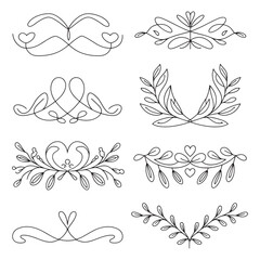 A set of eight minimalist decorative black line