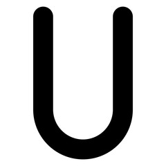 Letter U Isolated Vector Icon, Flat Style Vector Icon. 