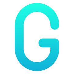Letter G Isolated Vector Icon, Silhouette Gradient Style Vector Icon.