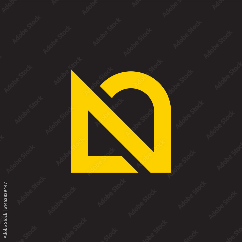 Poster letter n loop simple geometric triangle line logo vector