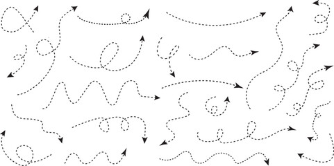 Dotted Arrows Set Collection for Infographics and Design Elements