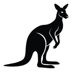 Kangaroo, Kangaroo Poses Silhouette, Kangaroos Vector Silhouette, kangaru vector isulated on white background, Illustration of kangaru, Wallaby Kangaroos.