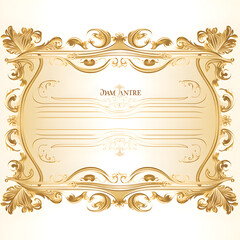 vintage frame with golden ornament