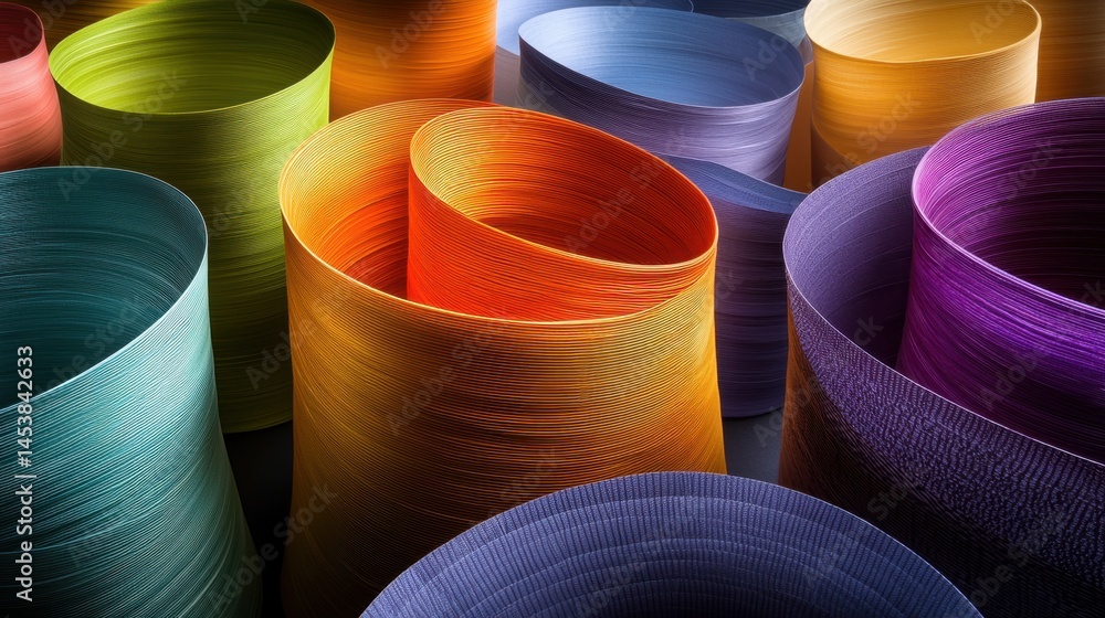 Aufkleber a collection of colorful paper sheets arranged in a playful pattern against a bright and cheerful po