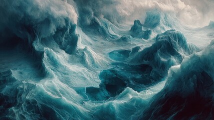 Expansive large body of water reflecting a cool tone in a natural setting surrounded by ice and crystalline textures